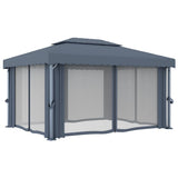 Paviljon z zaveso 4x3 m antraciten aluminij