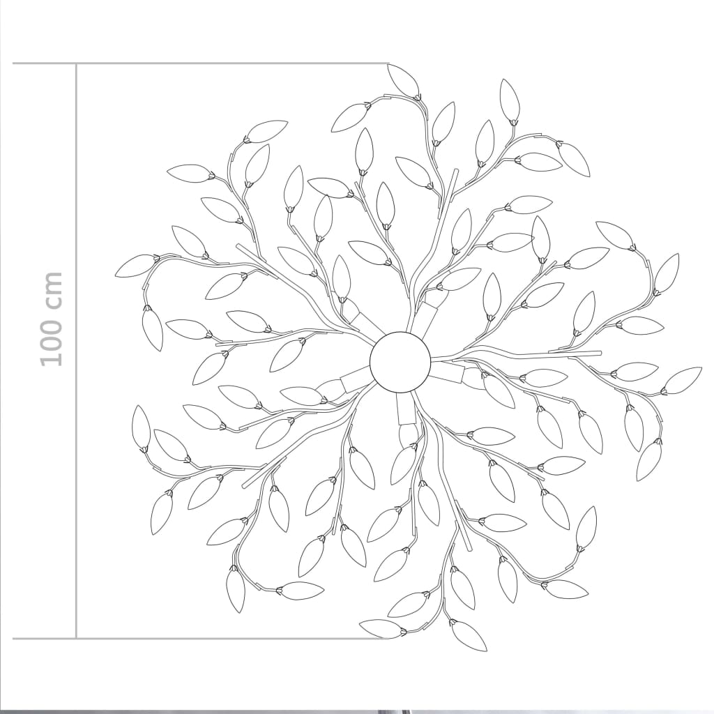 Stropna svetilka z akrilnimi listi za 5 E14 žarnic bela