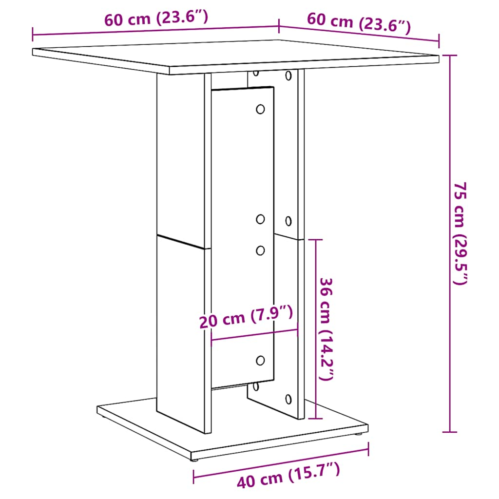 Bistro miza sonoma hrast 60x60x75 cm inženirski les