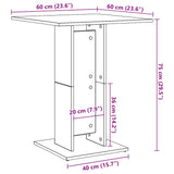 Bistro miza sonoma hrast 60x60x75 cm inženirski les