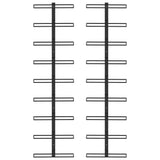 Stenska stojala za vino za 18 steklenic 2 kosa črno železo