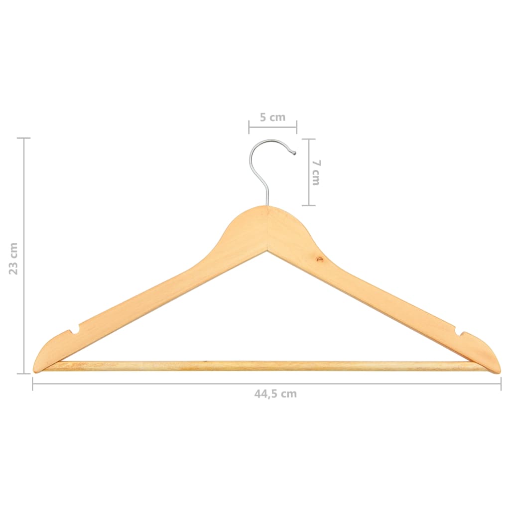 Obešalniki 50 kosov nedrseči iz trdega lesa