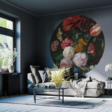 WallArt Okrogla tapeta Golden Age Flowers 190 cm