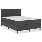 Boxspring postelja temno sivo blago 160x200 cm