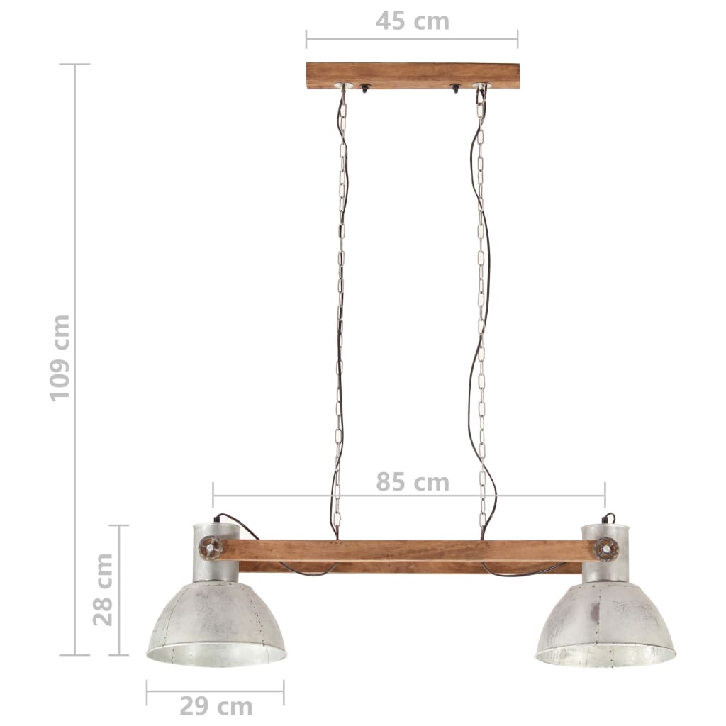 Industrijska viseča svetilka 25 W srebrna 109 cm E27