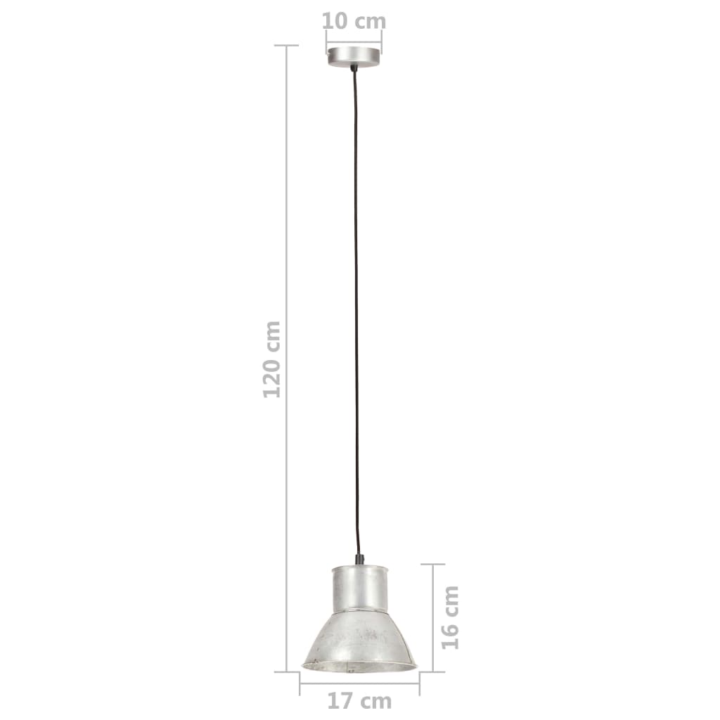 Viseča svetilka 25 W srebrna okrogla 17 cm E27