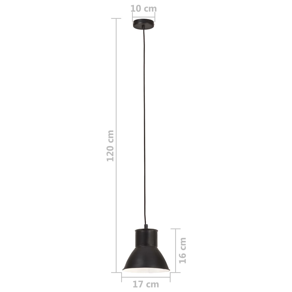 Viseča svetilka 25 W črna okrogla 17 cm E27