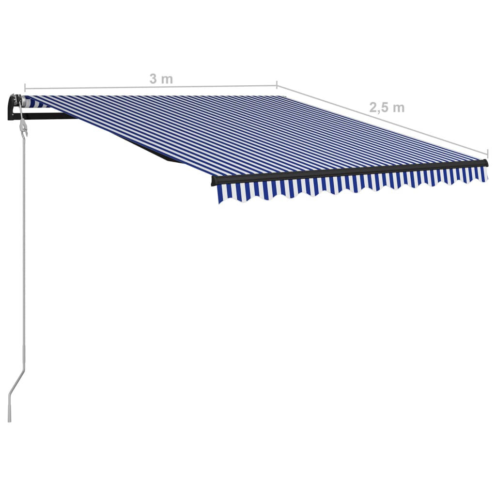 Avtomatsko zložljiva tenda 300x250 cm modra in bela