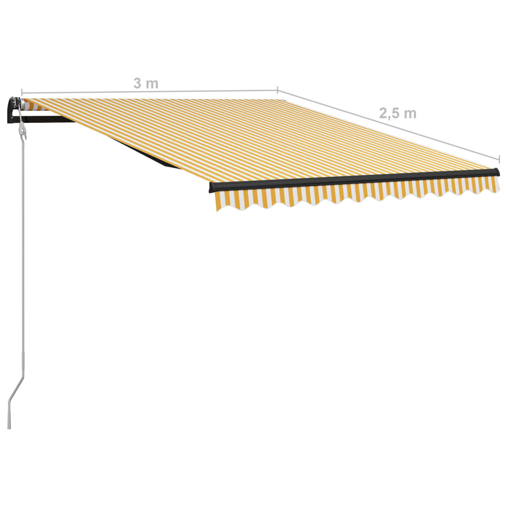 Avtomatsko zložljiva tenda 300x250 cm rumena in bela