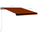 Avtomatsko zložljiva tenda 350x250 cm oranžna in rjava