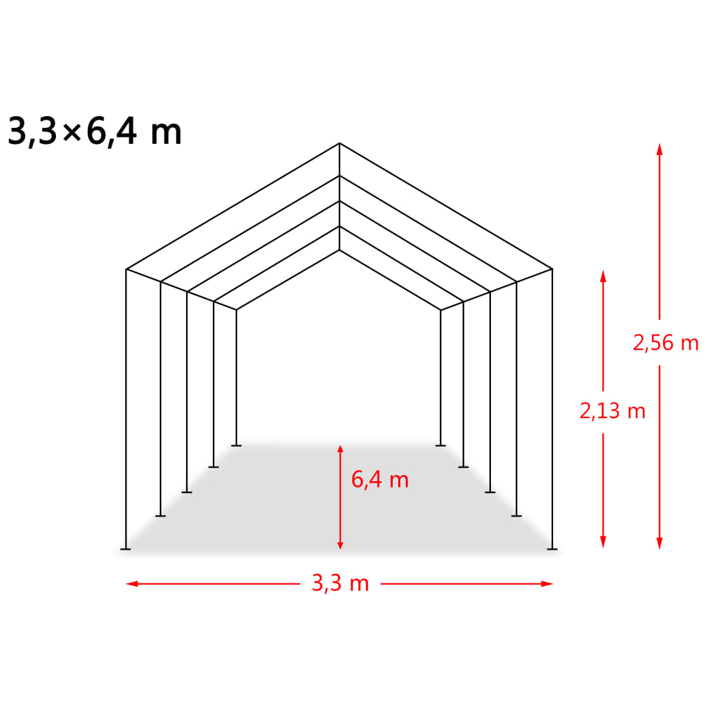 Premični šotor za živino PVC 550 g/m² 3,3x6,4 m temno zelen