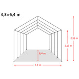 Premični šotor za živino PVC 550 g/m² 3,3x6,4 m temno zelen