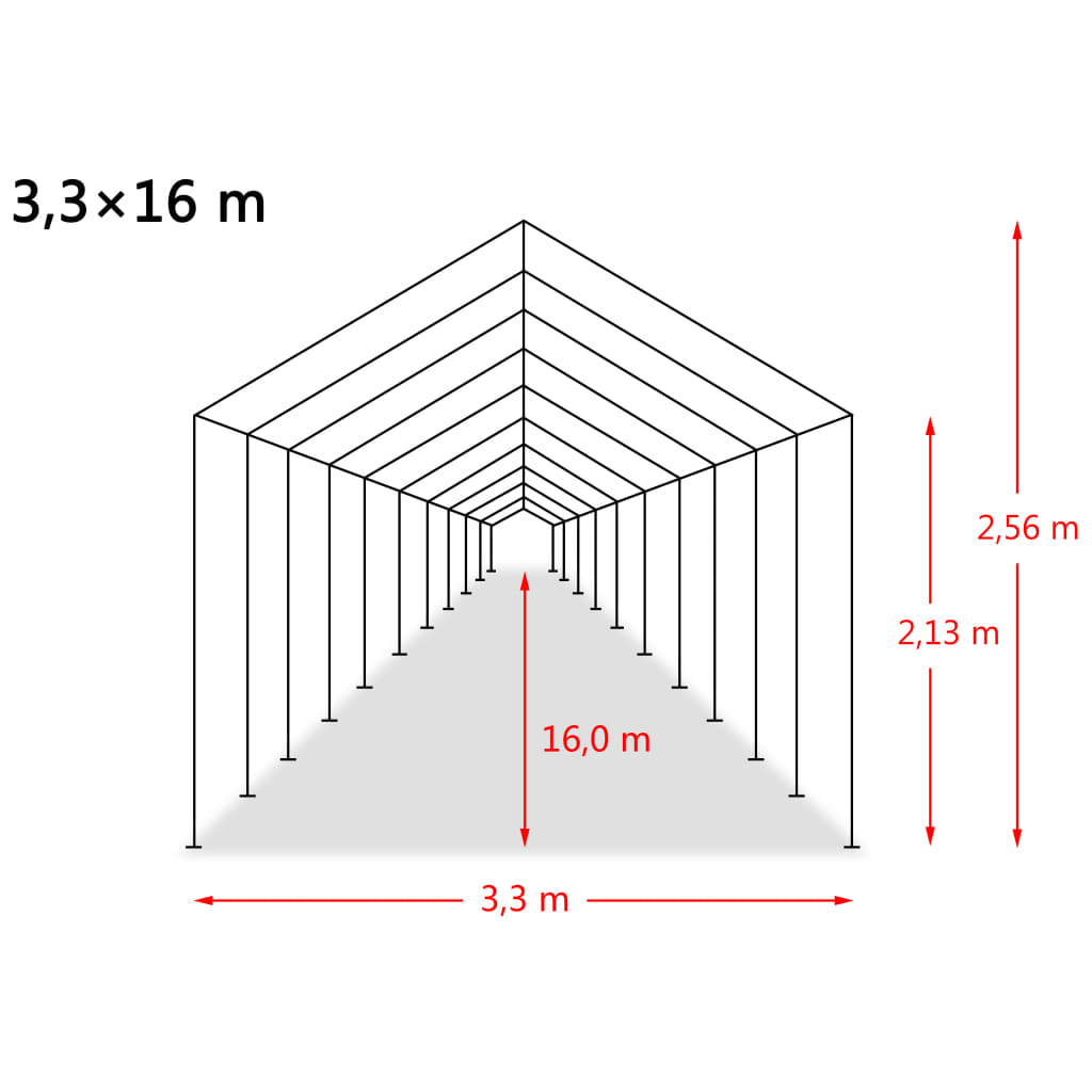 Premični šotor za živino PVC 550 g/m² 3,3x16 m temno zelen