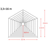 Premični šotor za živino PVC 550 g/m² 3,3x16 m temno zelen