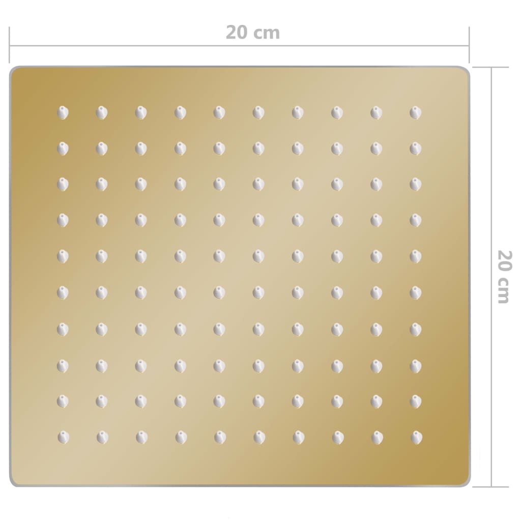 Tuš glava nerjaveče jeklo 20x20 cm kvadratna zlata