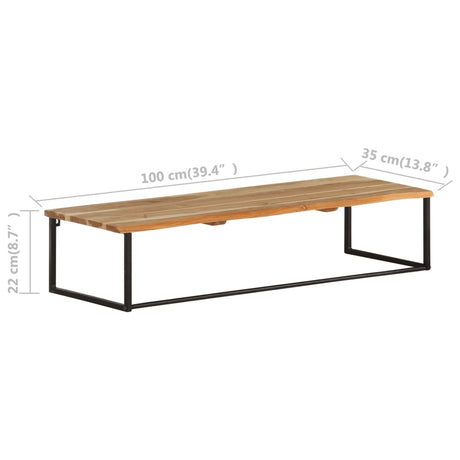 Obešalnik z naravnimi robovi 100x35x22 cm trden akacijev les