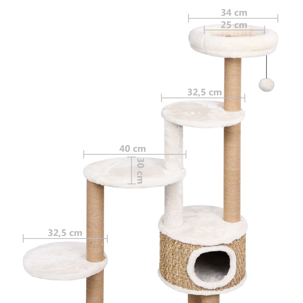 Mačje drevo z razkošno blazino in praskalnikom 148 cm