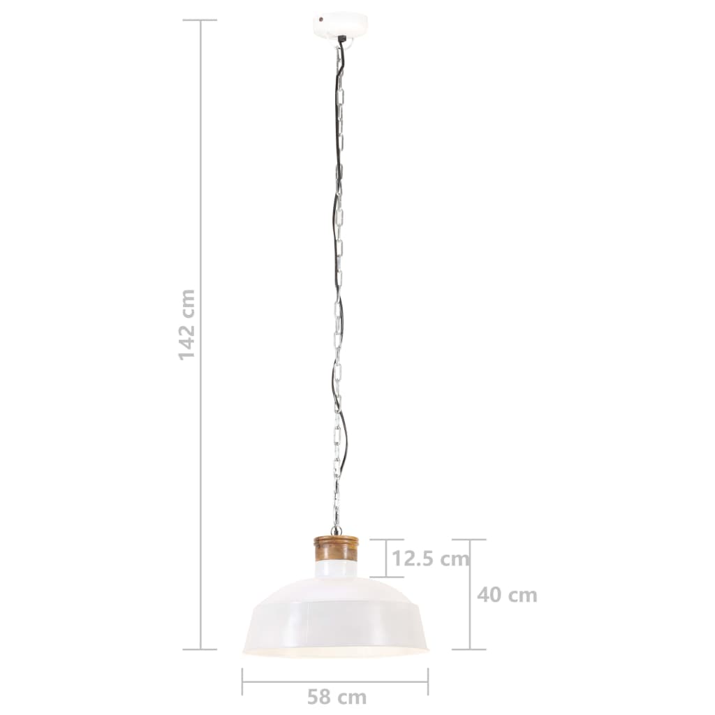 Industrijska viseča svetilka 58 cm bela E27