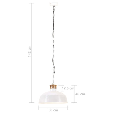 Industrijska viseča svetilka 58 cm bela E27