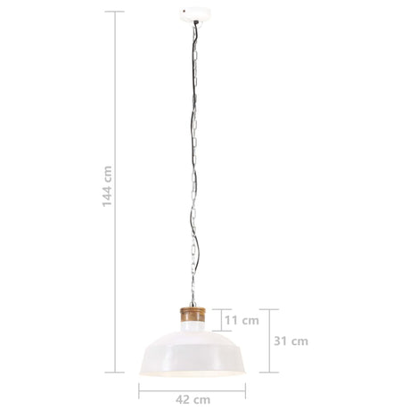 Industrijska viseča svetilka 42 cm bela E27