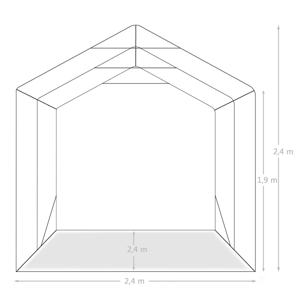 Garažni šotor PVC 2,4x2,4 m zelen