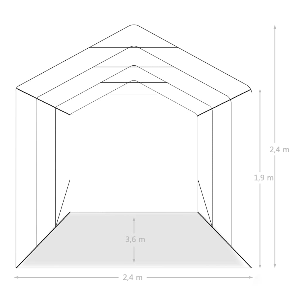 Garažni šotor PVC 2,4x3,6 m zelen