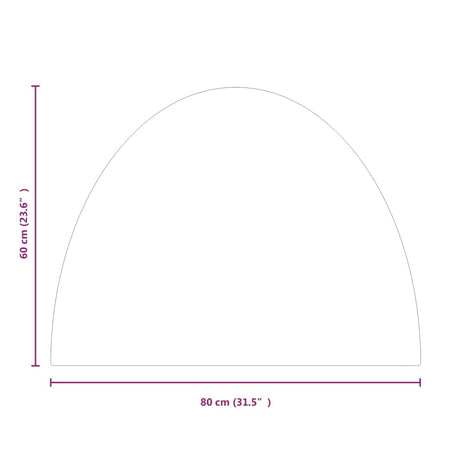 Steklena plošča za kamin polkrožna 800x600 mm
