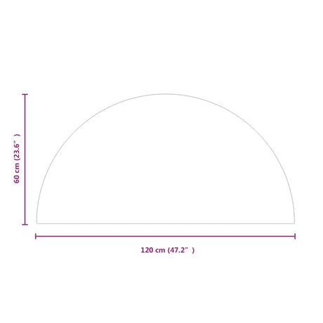 Steklena plošča za kamin polkrožna 1200x600 mm