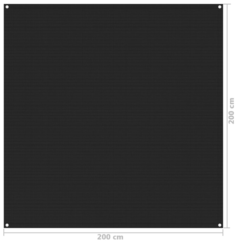 Preproga za šotor 200x200 cm črna