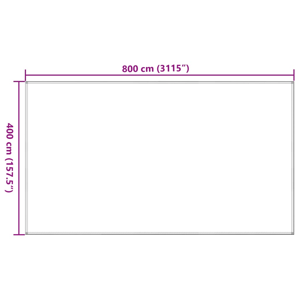 Preproga za šotor antracitna in bela 400x800 cm HDPE