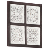 Ročno izrezljani stenski panel MDF 40x40x1,5 cm rjav in bel