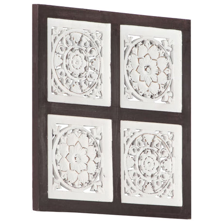 Ročno izrezljani stenski panel MDF 40x40x1,5 cm rjav in bel