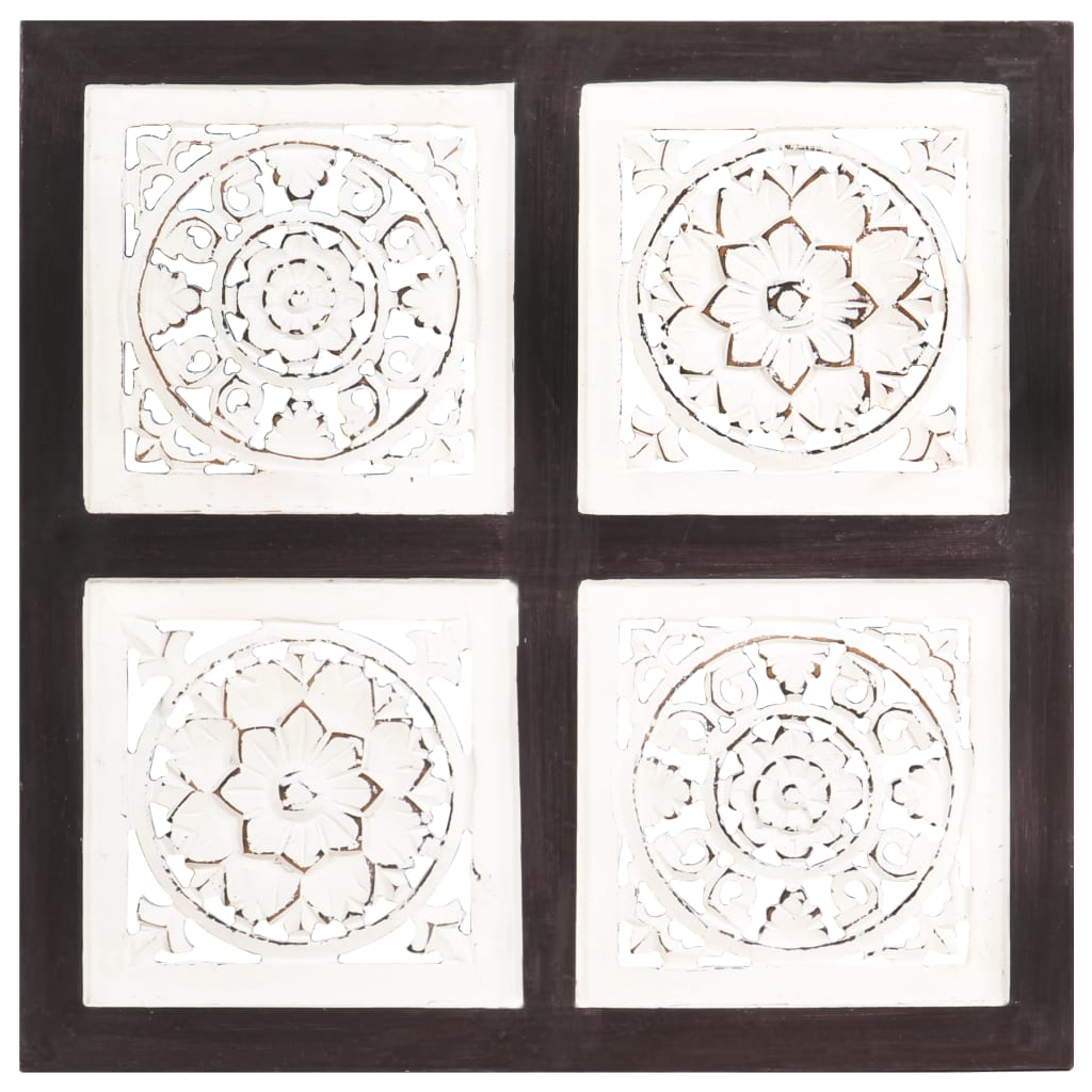 Ročno izrezljani stenski panel MDF 40x40x1,5 cm rjav in bel