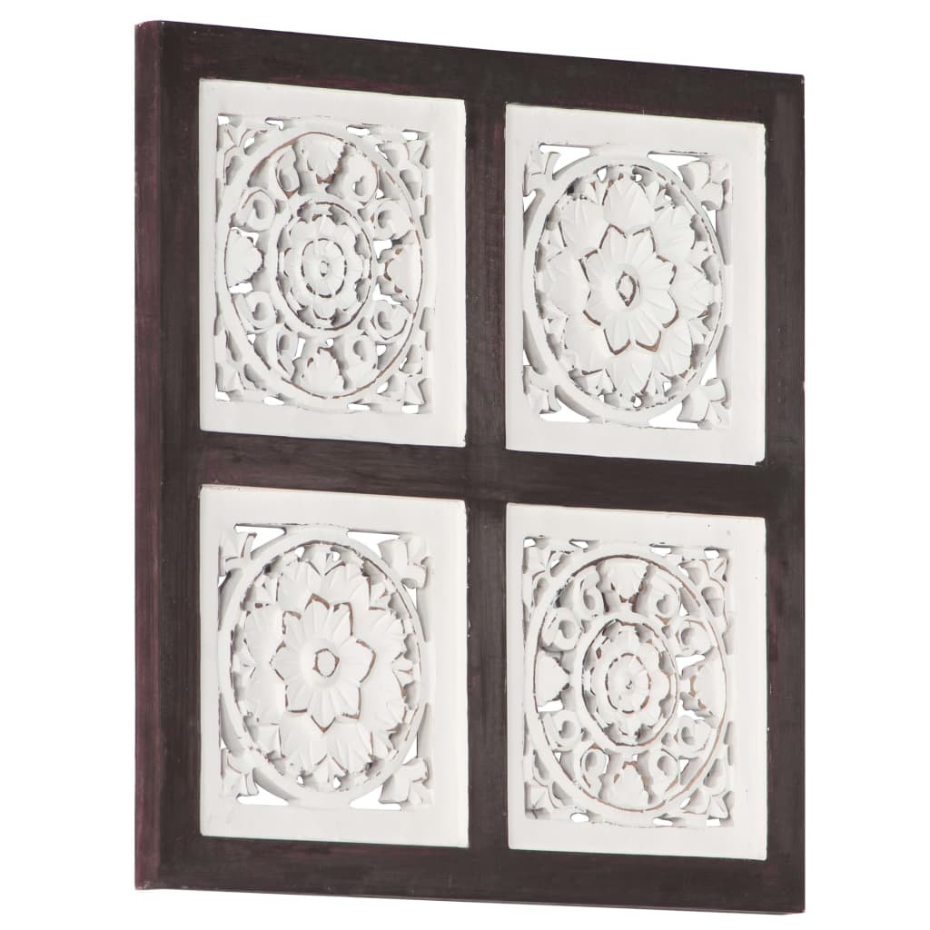 Ročno izrezljani stenski panel MDF 40x40x1,5 cm rjav in bel