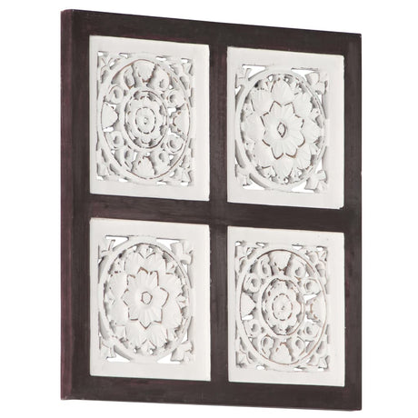 Ročno izrezljani stenski panel MDF 40x40x1,5 cm rjav in bel