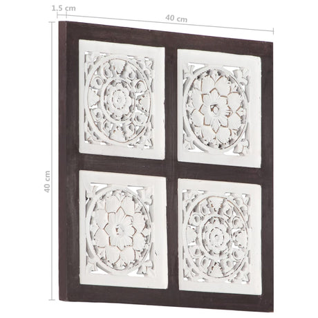 Ročno izrezljani stenski panel MDF 40x40x1,5 cm rjav in bel