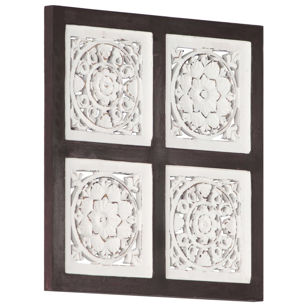 Ročno izrezljani stenski panel MDF 40x40x1,5 cm rjav in bel