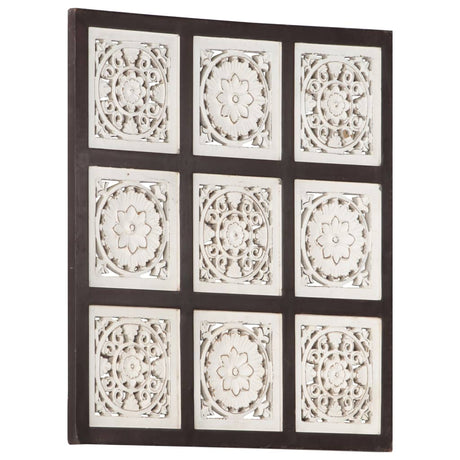 Ročno izrezljani stenski panel MDF 60x60x1,5 cm rjav in bel