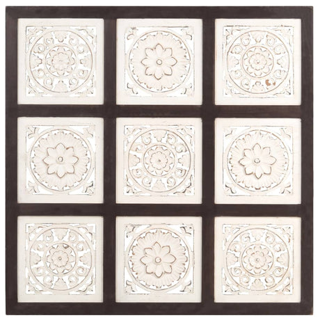 Ročno izrezljani stenski panel MDF 60x60x1,5 cm rjav in bel