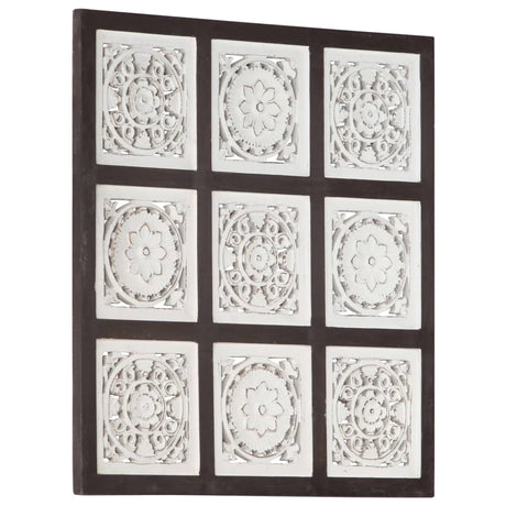 Ročno izrezljani stenski panel MDF 60x60x1,5 cm rjav in bel