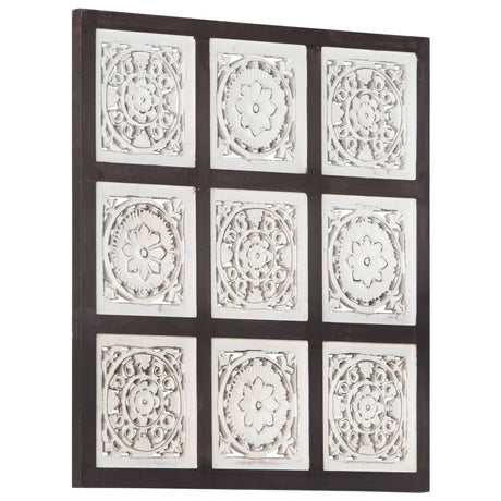 Ročno izrezljani stenski panel MDF 60x60x1,5 cm rjav in bel