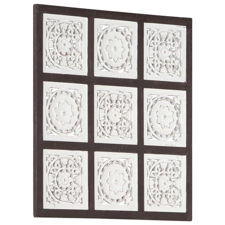 Ročno izrezljani stenski panel MDF 60x60x1,5 cm rjav in bel