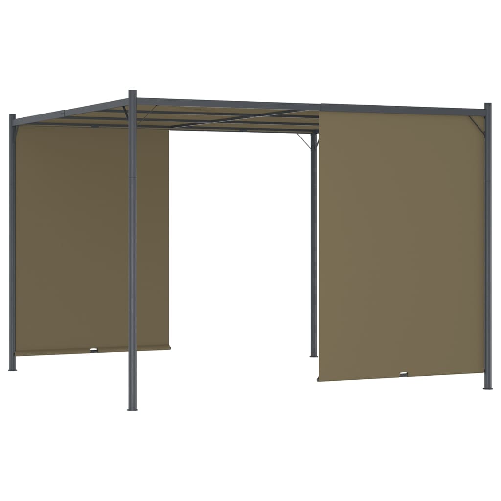 Vrtna pergola z zložljivo streho 3x3 m taupe 180 g/m²