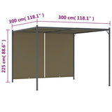 Vrtna pergola z zložljivo streho 3x3 m taupe 180 g/m²