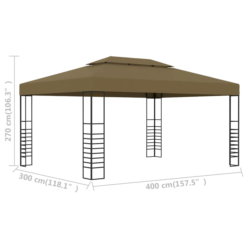 Paviljon 3x4 m taupe 180 g/m²