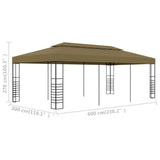 Vrtni paviljon 6x3x2,7 m taupe 180 g/m²