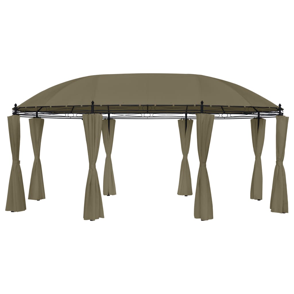 Paviljon z zavesami 520x349x255 cm taupe 180 g/m²