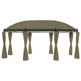 Paviljon z zavesami 520x349x255 cm taupe 180 g/m²