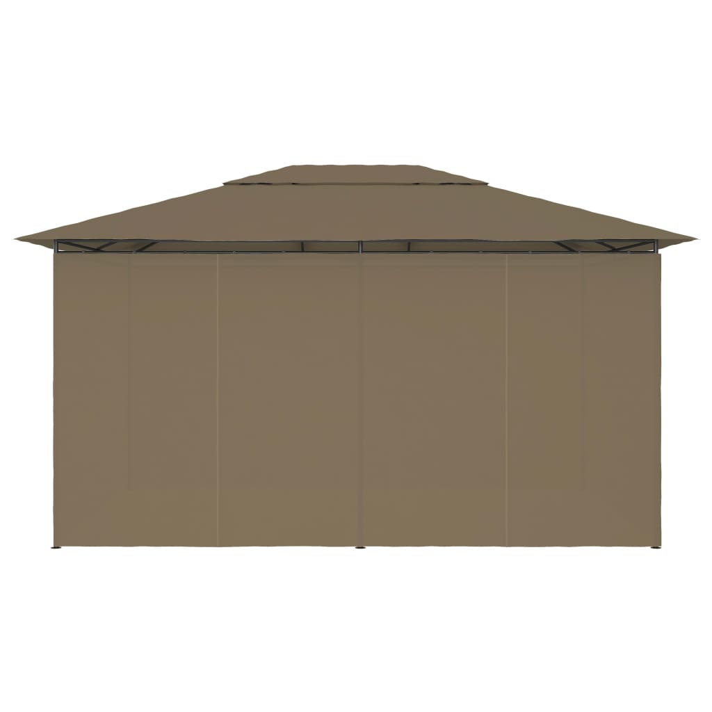 Vrtni šotor z zavesami 4x3 m taupe 180 g/m²