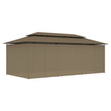 Paviljon z zavesami 600x298x270 cm taupe 180 g/m²